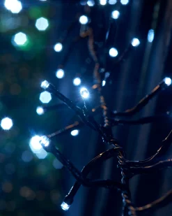 WeRChristmas LINK UP LED Cluster Lights, Black Cable, White