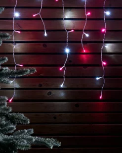 WeRChristmas LINK UP LED Icicle Lights, White Cable, Pink / White