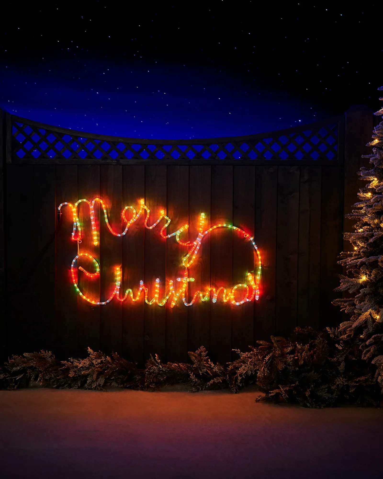 WeRChristmas Merry Christmas Rope Light Silhouette, 100 Cm