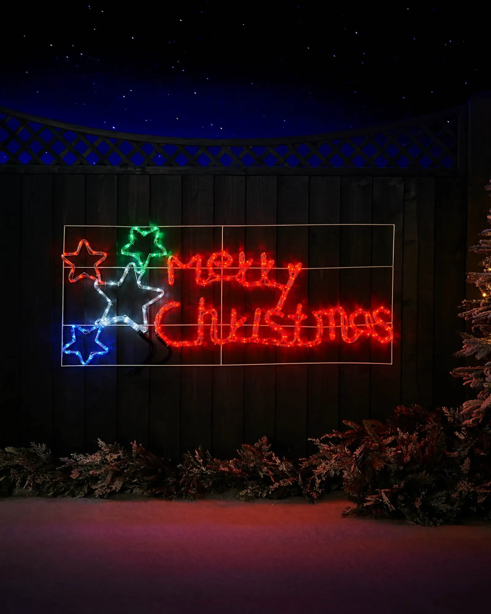WeRChristmas Merry Christmas Rope Light Silhouette, 125 Cm