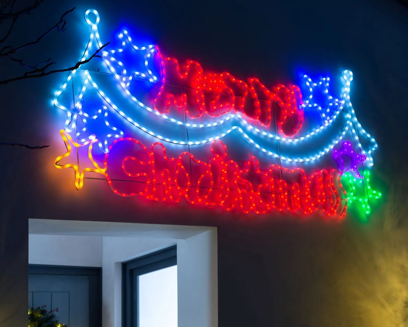 WeRChristmas Merry Christmas Rope Light Silhouette, 195 Cm