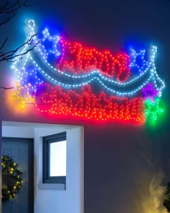 WeRChristmas Merry Christmas Rope Light Silhouette, 195 Cm