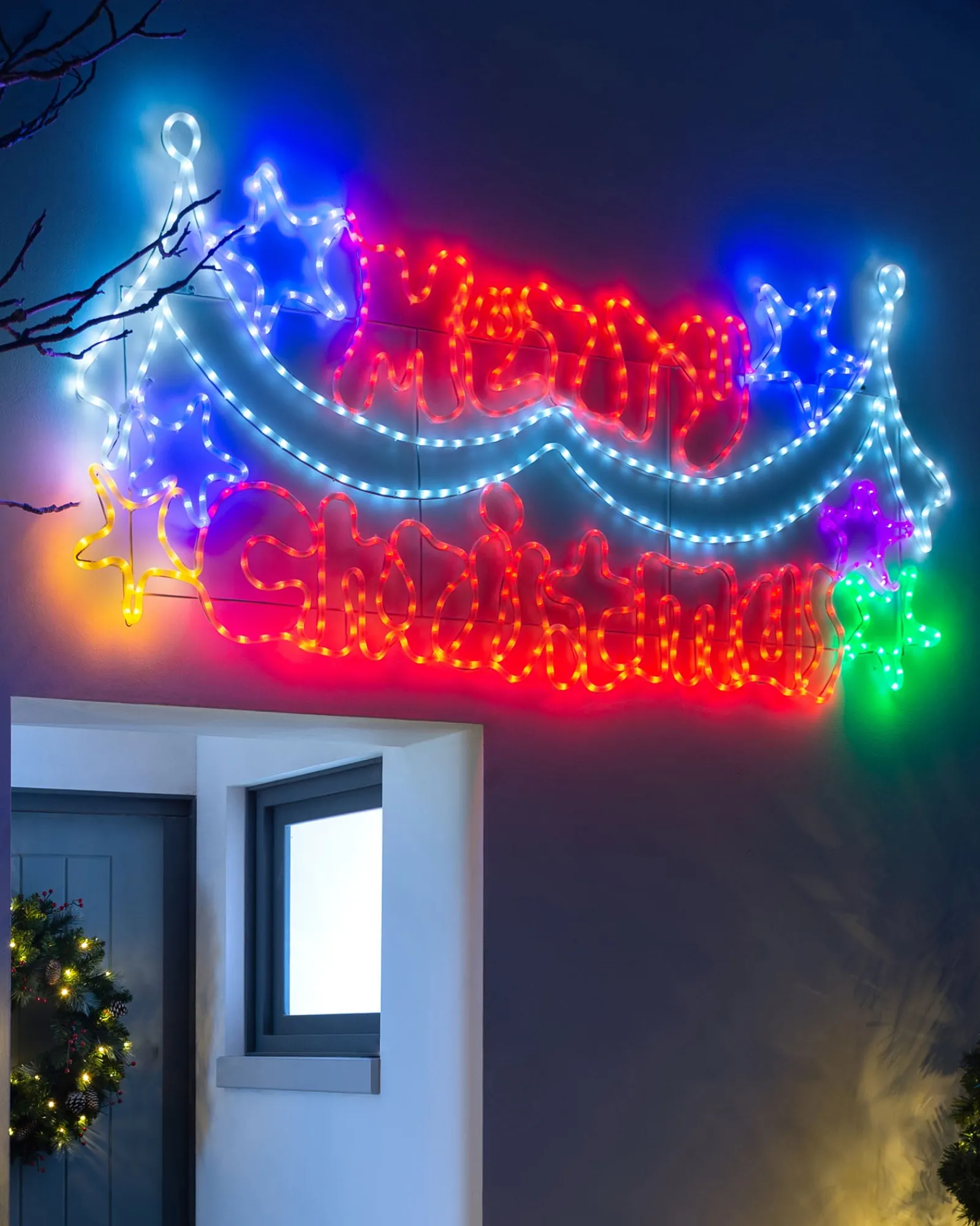 WeRChristmas Merry Christmas Rope Light Silhouette, 195 Cm