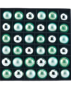 WeRChristmas Mint Green Shatterproof Baubles, 36 Pack, 3 Cm