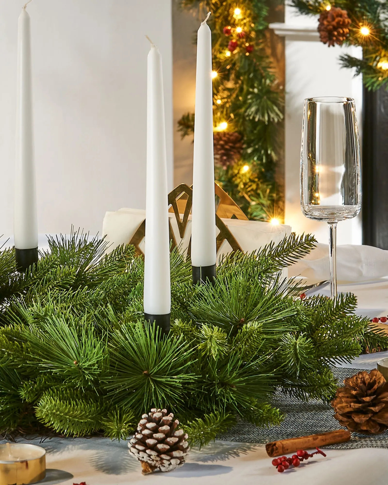 WeRChristmas Mixed Pine Candle Holder Wreath, 60 Cm