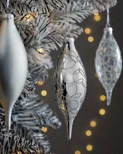 WeRChristmas Moonbeam Glass Baubles, 5 Pack, 15 Cm