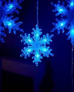 WeRChristmas Multi-Function Snowflake Curtain Light, Blue, 1.6 M