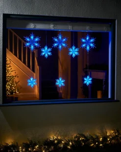 WeRChristmas Multi-Function Snowflake Curtain Light, Blue, 1.6 M