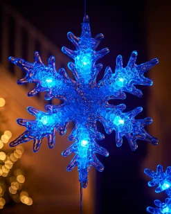 WeRChristmas Multi-Function Snowflake Curtain Light, Blue, 1.6 M