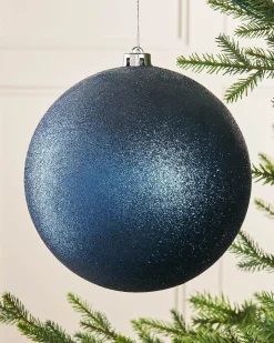 WeRChristmas Navy Blue Large Glitter Shatterproof Bauble, 20 Cm