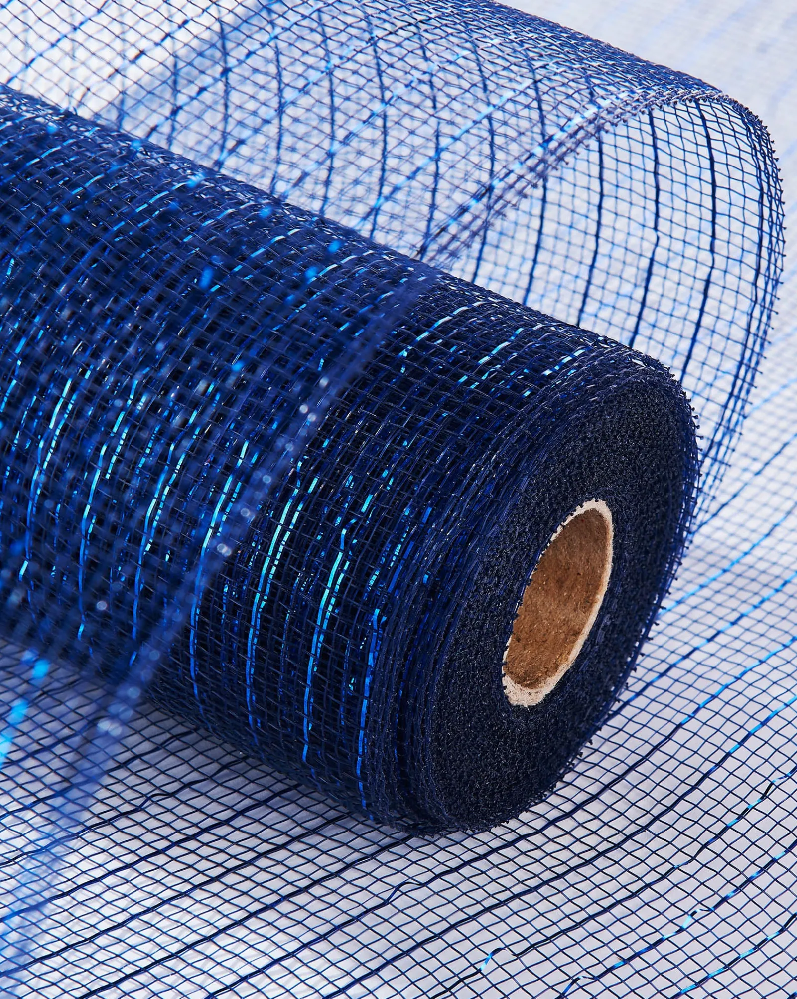 WeRChristmas Navy Blue Mesh With Navy Blue Foils, 9 M