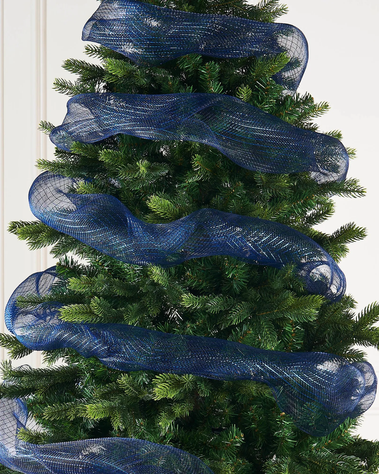 WeRChristmas Navy Blue Mesh With Navy Blue Foils, 9 M