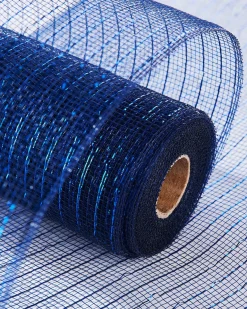 WeRChristmas Navy Blue Mesh With Navy Blue Foils, 9 M