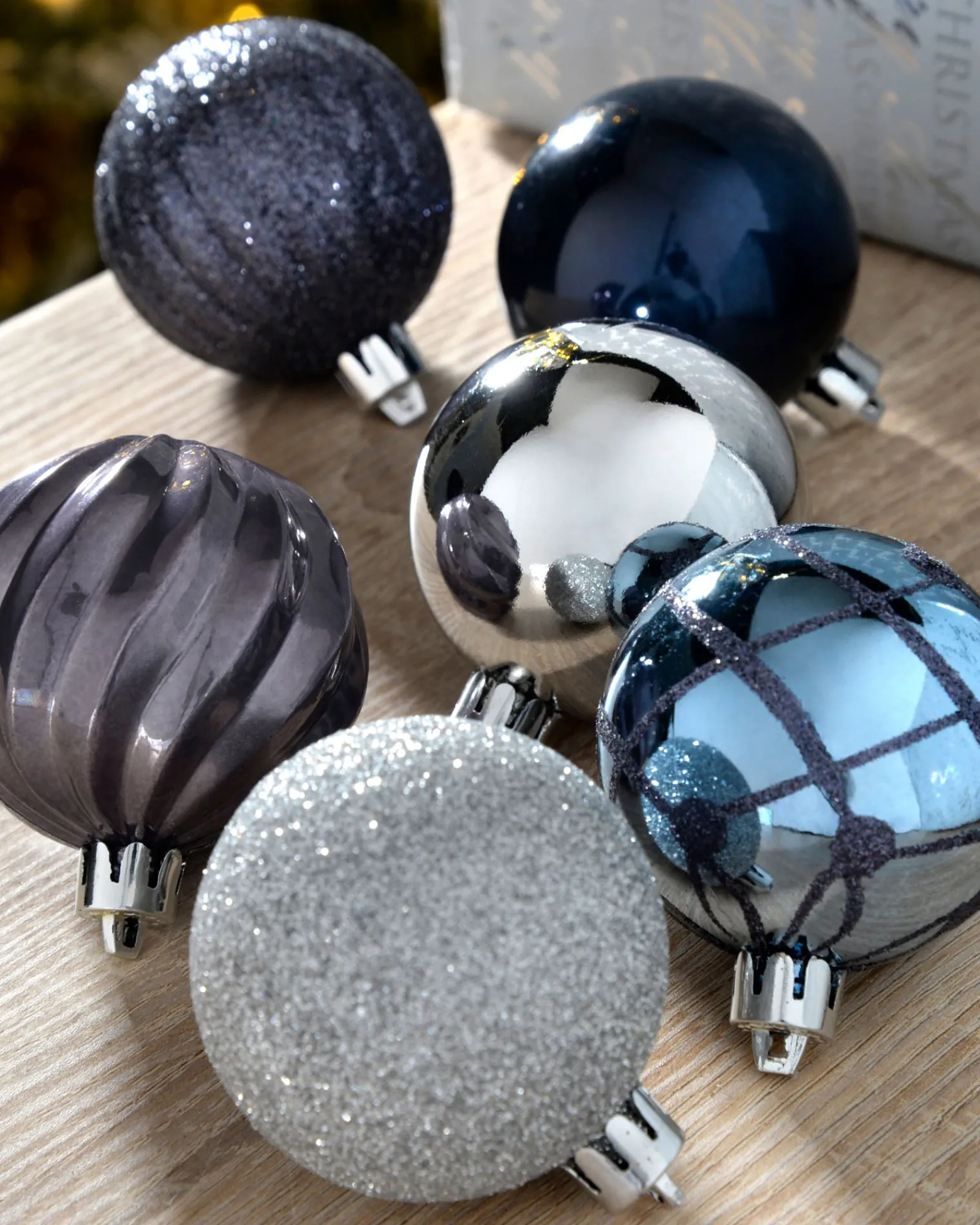WeRChristmas Navy Shatterproof Baubles, 48 Pack, 6 Cm