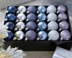 WeRChristmas Navy Shatterproof Baubles, 48 Pack, 6 Cm
