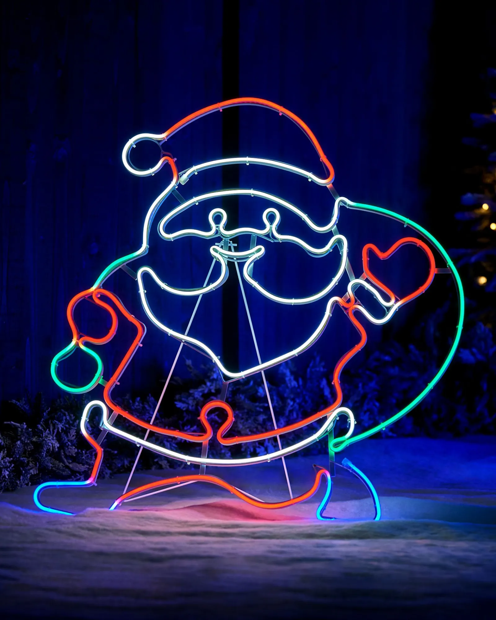 WeRChristmas Neon Santa Rope Light Silhouette, 71 Cm