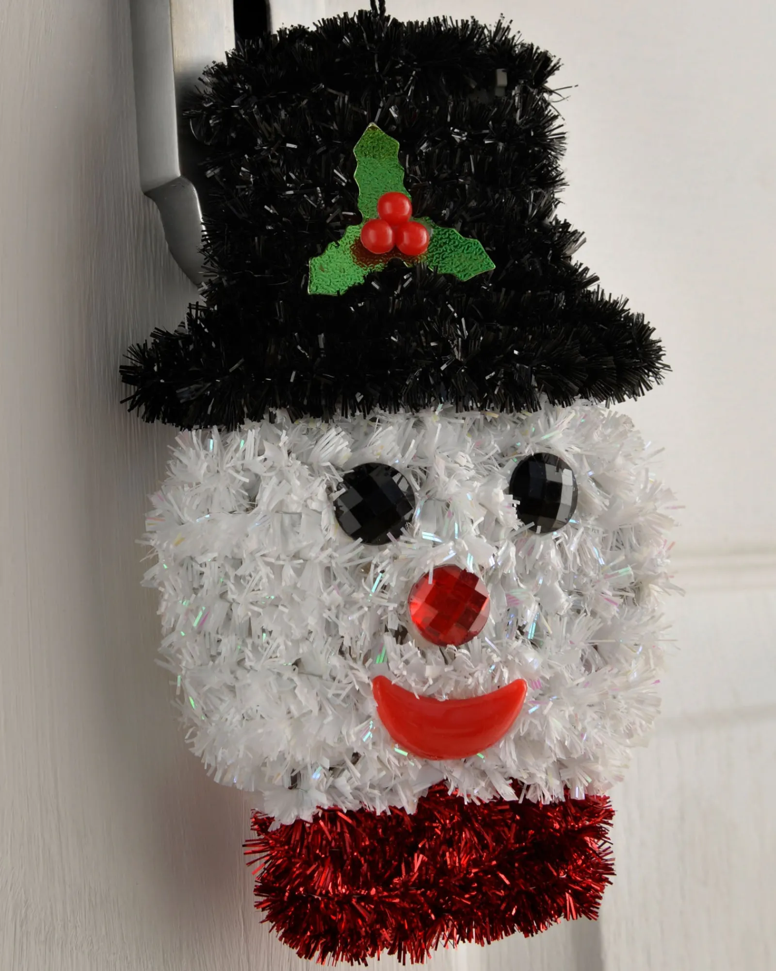 WeRChristmas Pack Of 3 Hanging Tinsel Snowman Decorations, 16 Cm