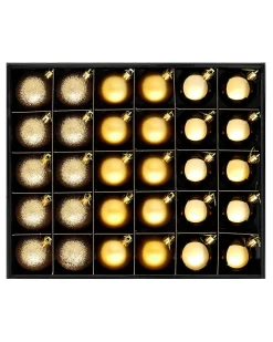 WeRChristmas Pale Gold Shatterproof Bauble, 50 Pack