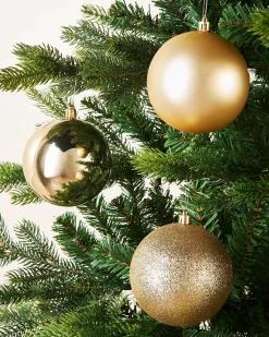 WeRChristmas Pale Gold Shatterproof Baubles, 9 Pack, 10 Cm
