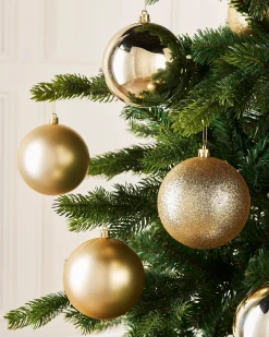WeRChristmas Pale Gold Shatterproof Baubles, 9 Pack, 10 Cm