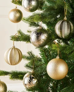 WeRChristmas Pale Gold Shatterproof Baubles, 16 Pack, 8 Cm