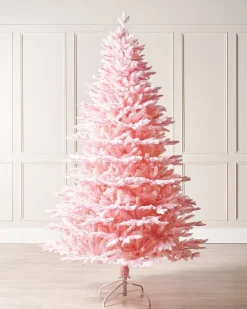 WeRChristmas Pink Sugar Snow Flocked Christmas Tree, 7 Ft