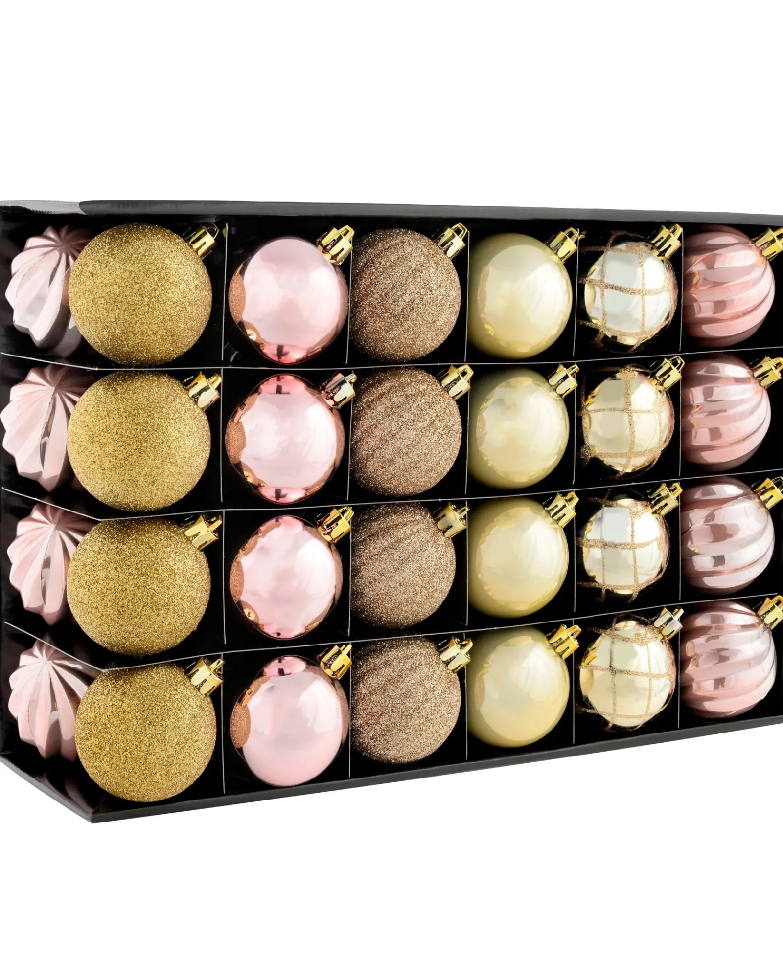 WeRChristmas Pink/Champagne Shatterproof Baubles, 48 Pack, 6 Cm