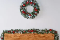 WeRChristmas Pre-Decorated Frosted Garland, 6 Ft