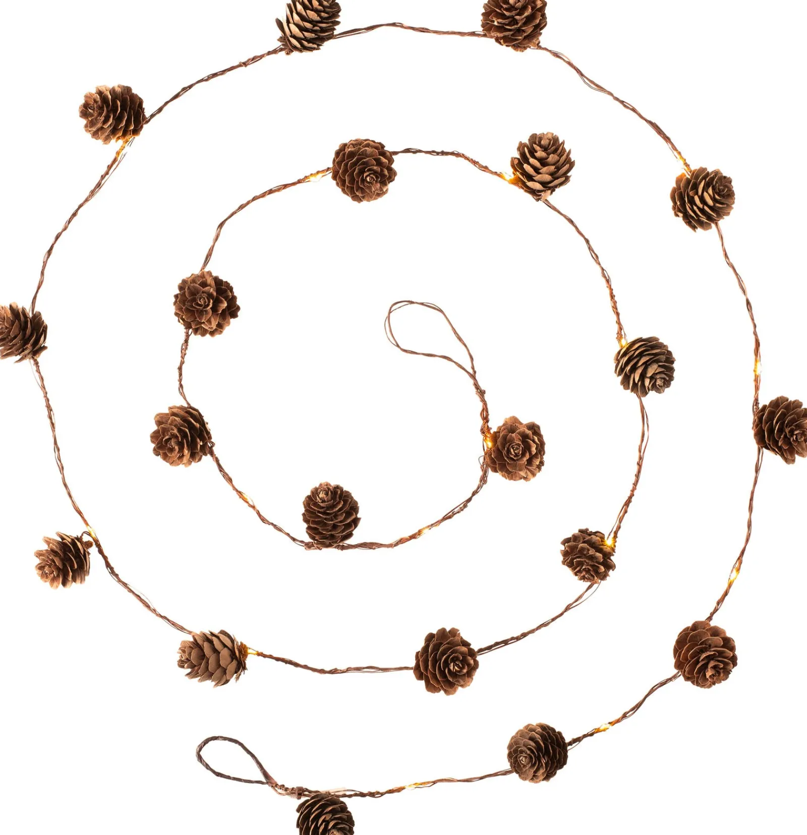 WeRChristmas Pre-Lit 20 LED Pinecone Light String Garland, 6 Ft