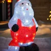 WeRChristmas Pre-Lit Acrylic Santa With Lantern, 35 Cm