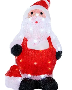 WeRChristmas Pre-Lit Acrylic Santa With Lantern, 35 Cm