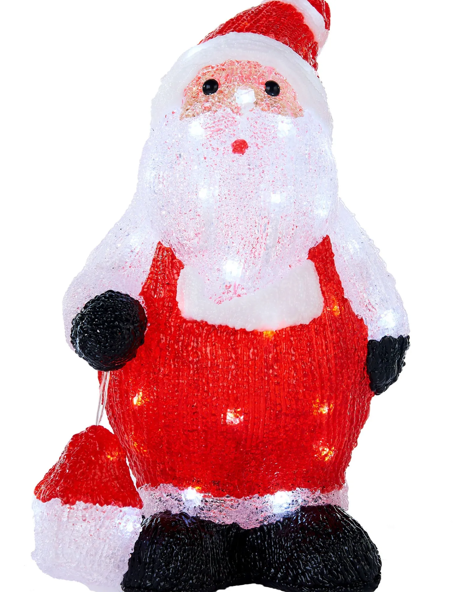 WeRChristmas Pre-Lit Acrylic Santa With Lantern, 35 Cm