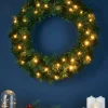 WeRChristmas Pre-Lit Alberta Spruce Wreath, 60 Cm
