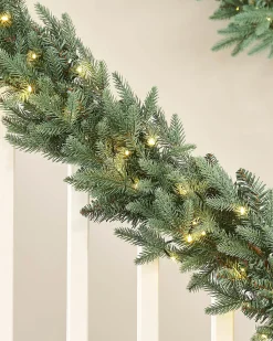 WeRChristmas Pre-Lit Blue Mixed Pine Garland, 9 Ft