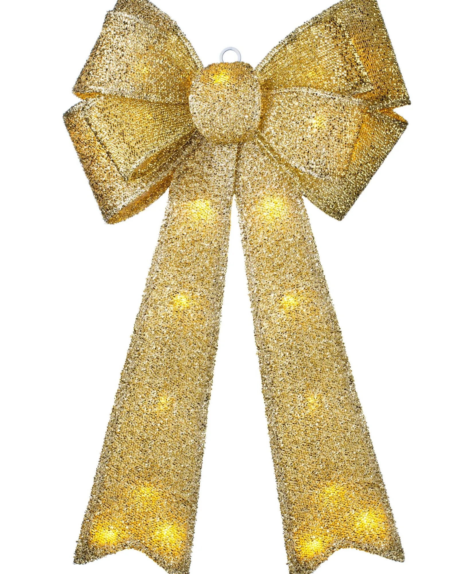 WeRChristmas Pre-Lit Bow Tree Topper, Gold, 60 Cm