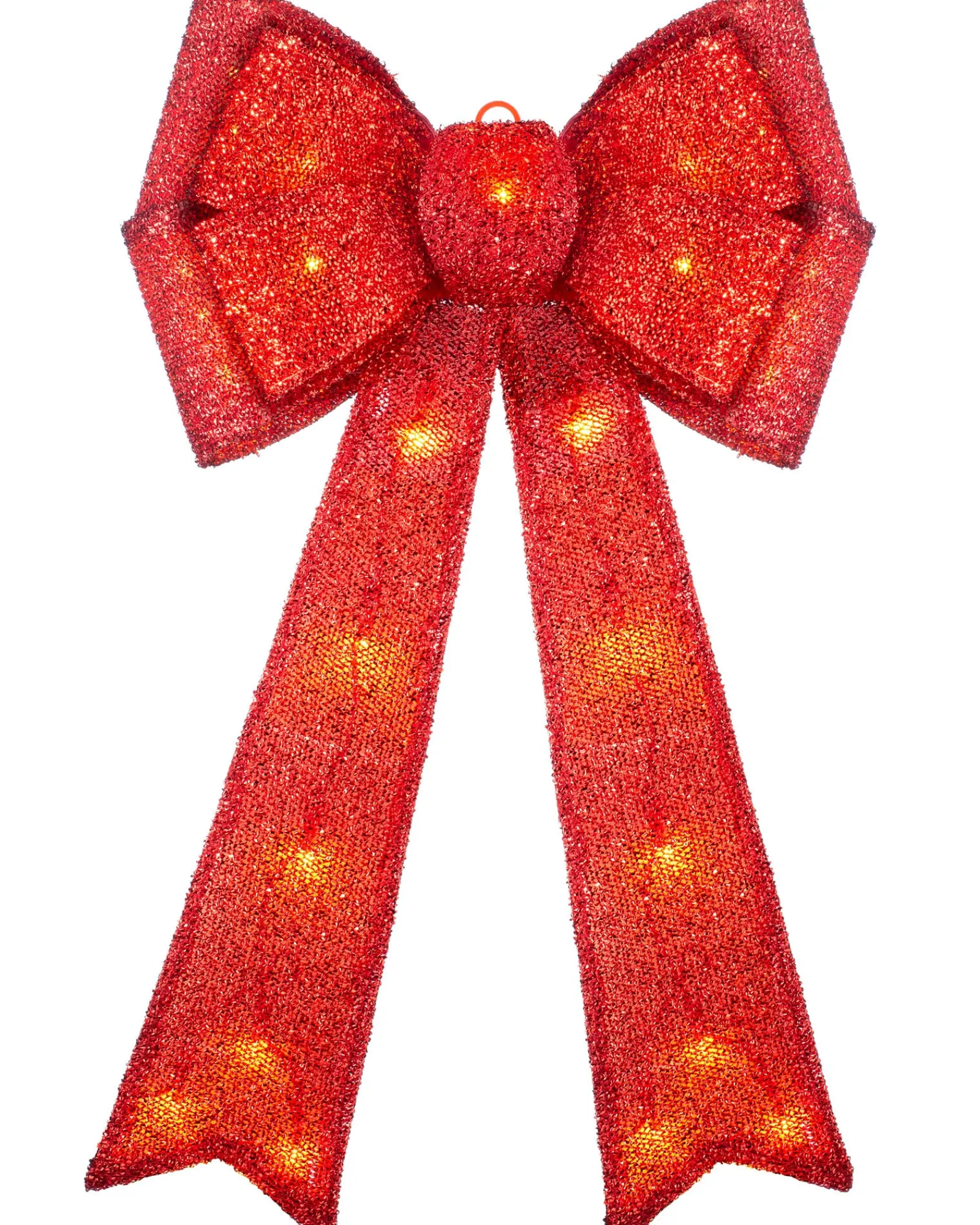 WeRChristmas Pre-Lit Bow Tree Topper, Red, 60 Cm