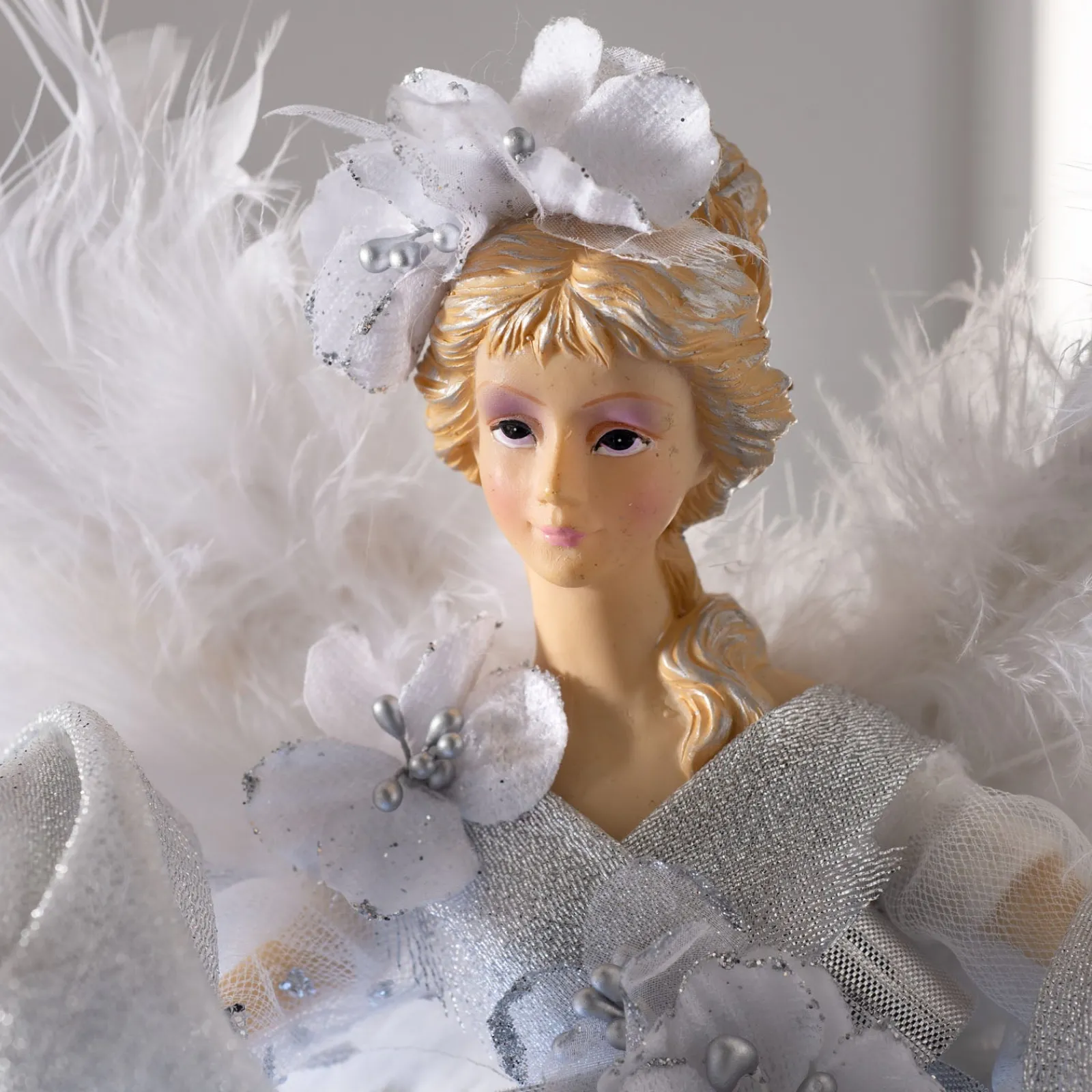 WeRChristmas Pre-Lit Christmas Angel Tree Topper, White, 43 Cm