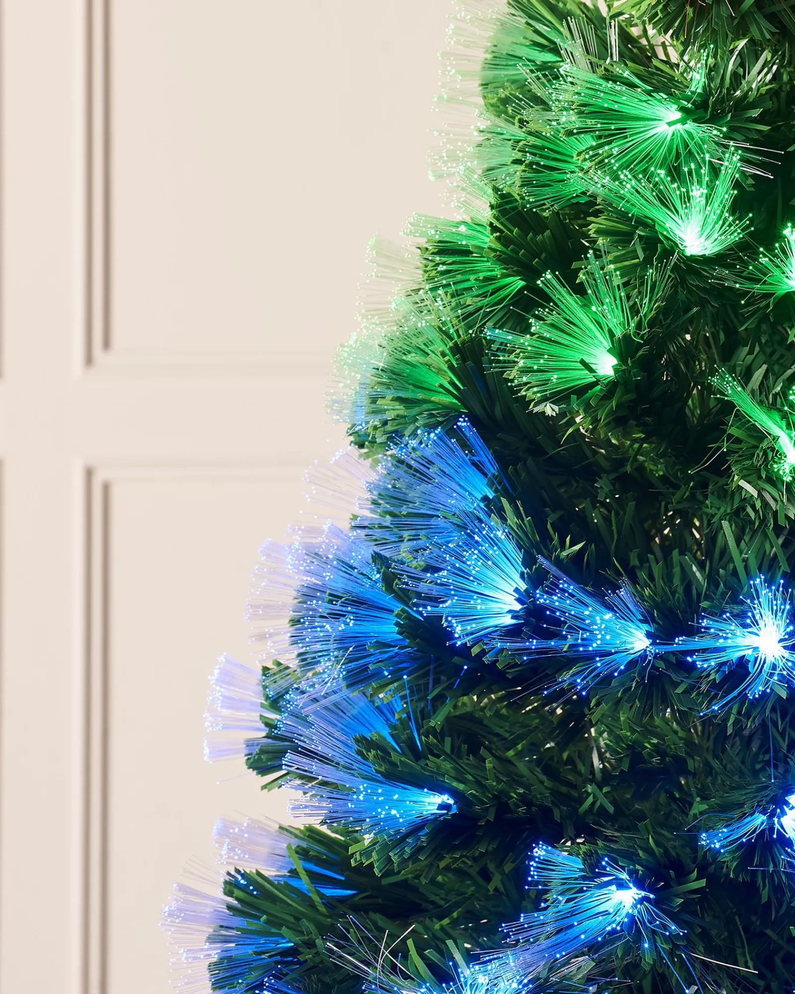 WeRChristmas Pre-Lit Colour Changing Fibre Optic Christmas Tree, 6 Ft