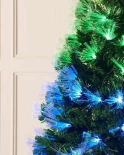 WeRChristmas Pre-Lit Colour Changing Fibre Optic Christmas Tree, 6 Ft