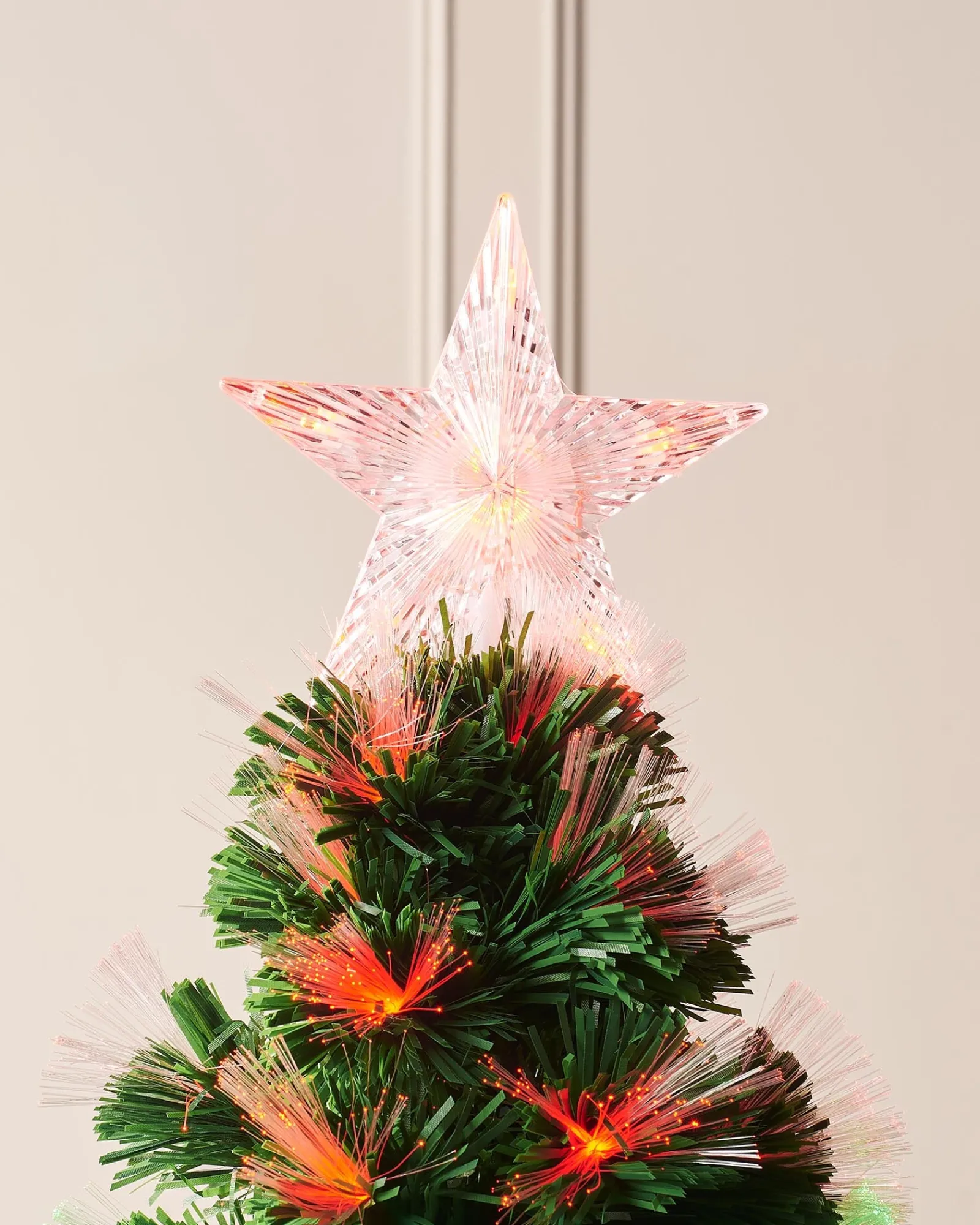 WeRChristmas Pre-Lit Colour Changing Fibre Optic Christmas Tree, 6 Ft