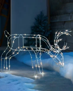 WeRChristmas Pre-Lit 3D Grazing Reindeer Silhouette, 40 Cm