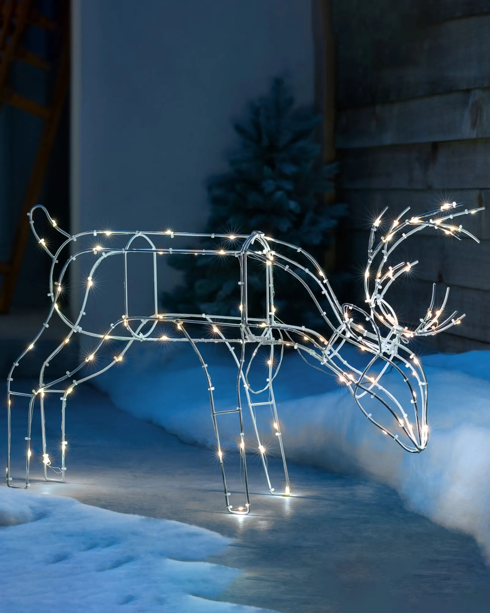 WeRChristmas Pre-Lit 3D Grazing Reindeer Silhouette, 40 Cm