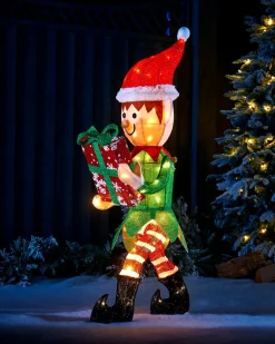 WeRChristmas Pre-Lit 3D Mesh Elf, 1 M