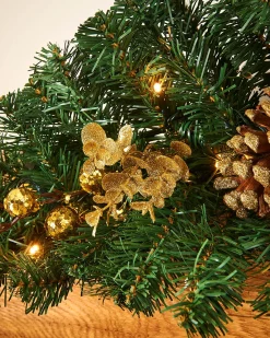 WeRChristmas Pre-Lit Decorated Arch Garland, Cream/Gold, 3 Ft