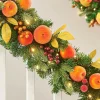 WeRChristmas Pre-Lit Decorated Garland, Apples & Peaches, 9 Ft