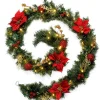 WeRChristmas Pre-Lit Decorated Garland, Red/Gold, 9 Ft