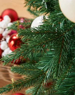 WeRChristmas Pre-Lit Decorated Pop-Up Christmas Tree, Red & White, 6 Ft