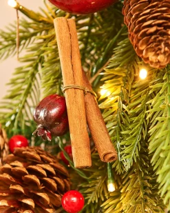 WeRChristmas Pre-Lit Decorated Wreath, Apples & Cinnamon Sticks, 76 Cm