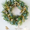 WeRChristmas Pre-Lit Decorated Wreath, Berries & Eucalyptuses, 76 Cm