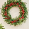 WeRChristmas Pre-Lit Decorated Wreath, Pinecones & Berries, 76 Cm